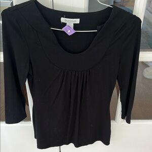 White House Black Market Black Pleated Fitted Blouse🌿